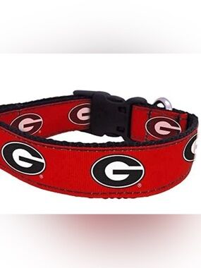 ⭐️ 3/$20 NCAA University Of Georgia Bulldogs Adjustable Dog Collar Size large